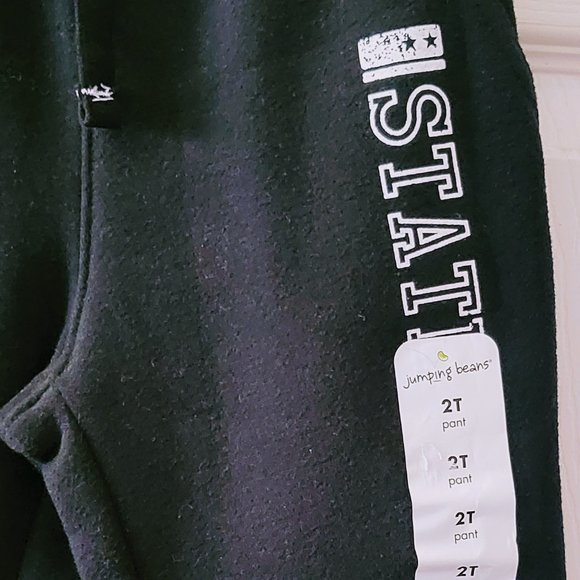 BNWT Black FLEECE PANTS w/POCKETS Sz 2T (drawstring & lightweight!) - Picture 3 of 7